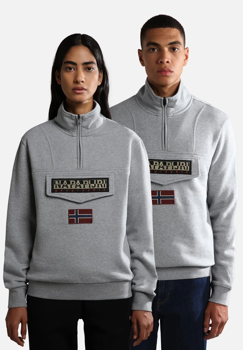 Napapijri BURGEE ZIP - Sweatshirt - Medium Grey Melange 3 Napapijri BURGEE ZIP - Sweatshirt - Medium Grey Melange