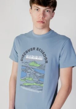 Napapijri S SANGAY SS - T-Shirt Print - Pale Blue -Napapijri 2e5b5e4c8421488888827bb5caad7242