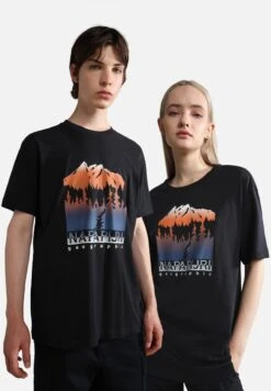 Napapijri S HILL - T-Shirt Print - Black