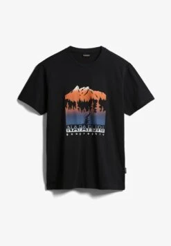 Napapijri S HILL - T-Shirt Print - Black -Napapijri 40a18304e21541fa81569b938e4f564f