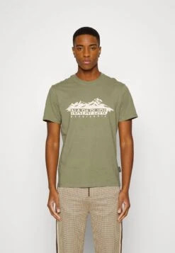 Napapijri RACING - T-Shirt Print - Green Lichen