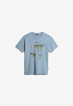 Napapijri DAULE - T-Shirt Print - Blue Faded Bb