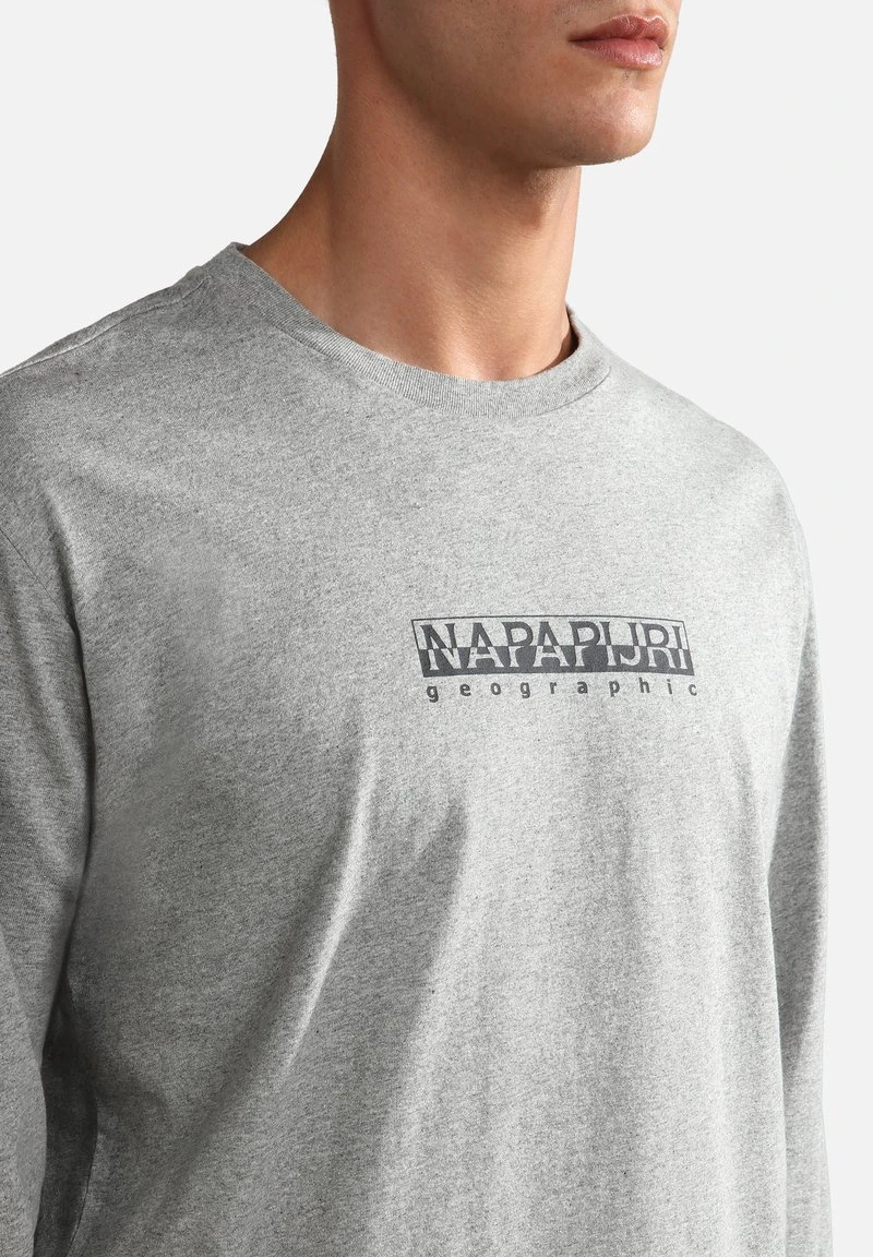 Napapijri S BOX LS - Langarmshirt - Medium Grey Melange 6 Napapijri S BOX LS - Langarmshirt - Medium Grey Melange – Bild 4
