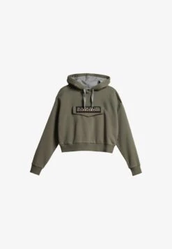 Napapijri BURGEE CROP - Kapuzenpullover - Green Lichen