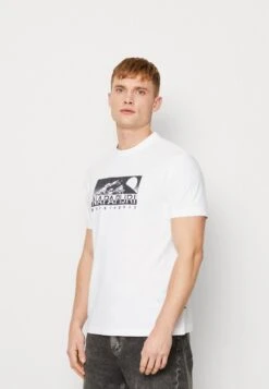 Napapijri S-QUITO SS - T-Shirt Print - Bright White