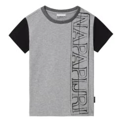 Napapijri Saobab Kinder T-Shirt Hellgrau/schwarz