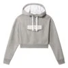 Napapijri Burgee Cropped Damen Kapuzenpullover Hellgrau 2 Napapijri Burgee Cropped Damen Kapuzenpullover Hellgrau -Napapijri nap na4fuk160 001