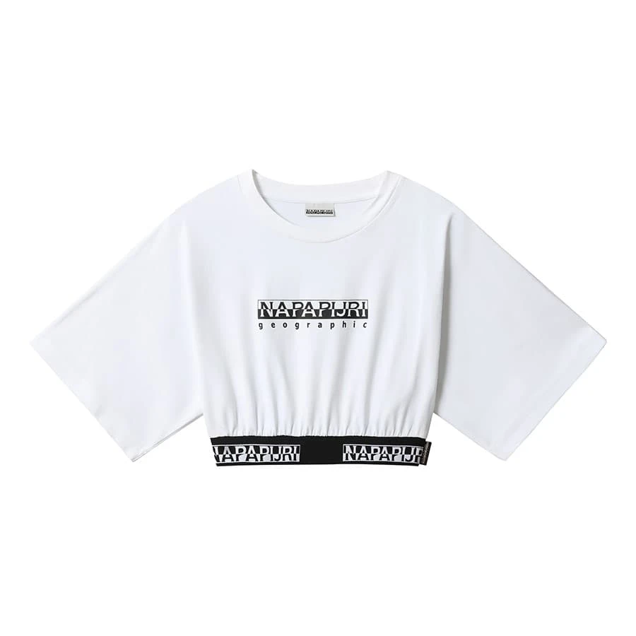 Napapijri S-Box Crop Wide 2 Damen T-Shirt Weiß 3 Napapijri S-Box Crop Wide 2 Damen T-Shirt Weiß