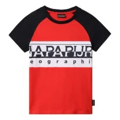 Napapijri Entremont Kinder T-Shirt Rot/weiß/schwarz
