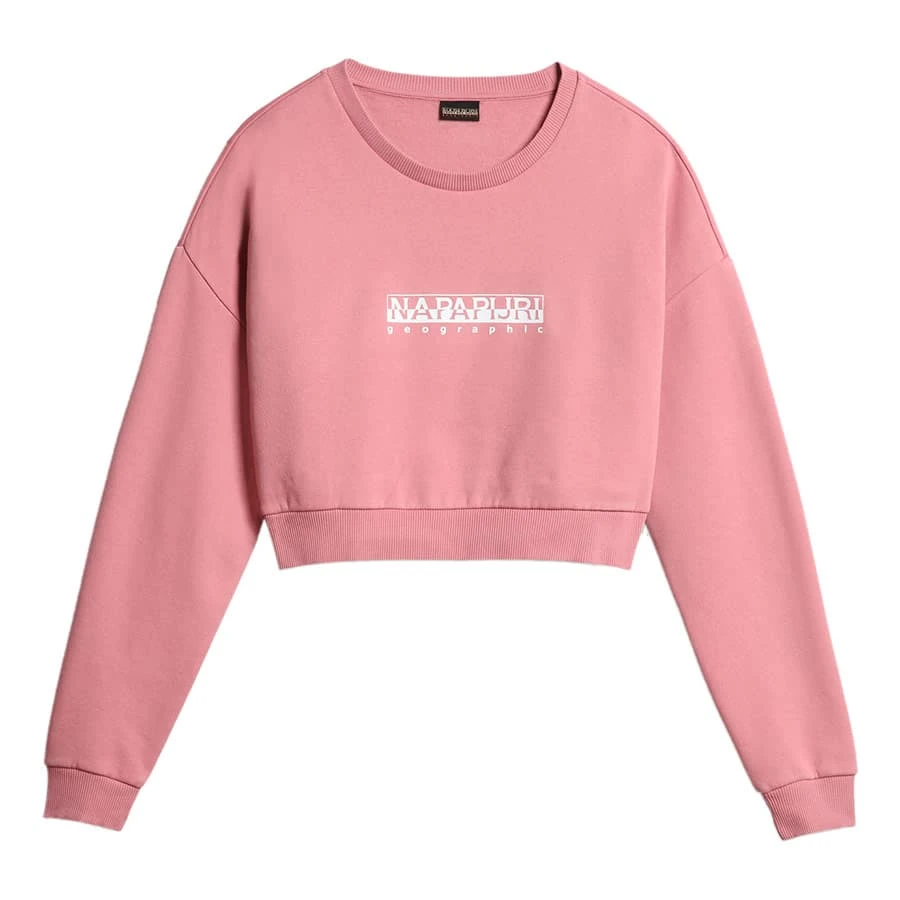 Napapijri Box Crop Damen Sweatshirt Rosa 3 Napapijri Box Crop Damen Sweatshirt Rosa