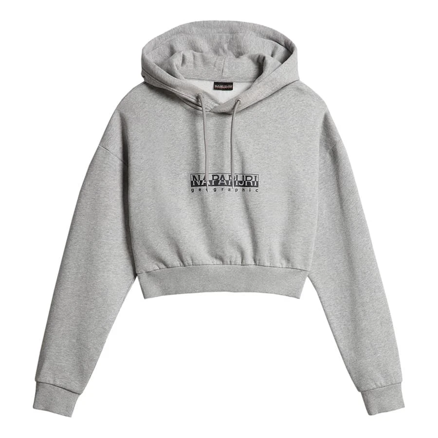 Napapijri Box Crop 2 Damen Hoodie Hellgrau 3 Napapijri Box Crop 2 Damen Hoodie Hellgrau