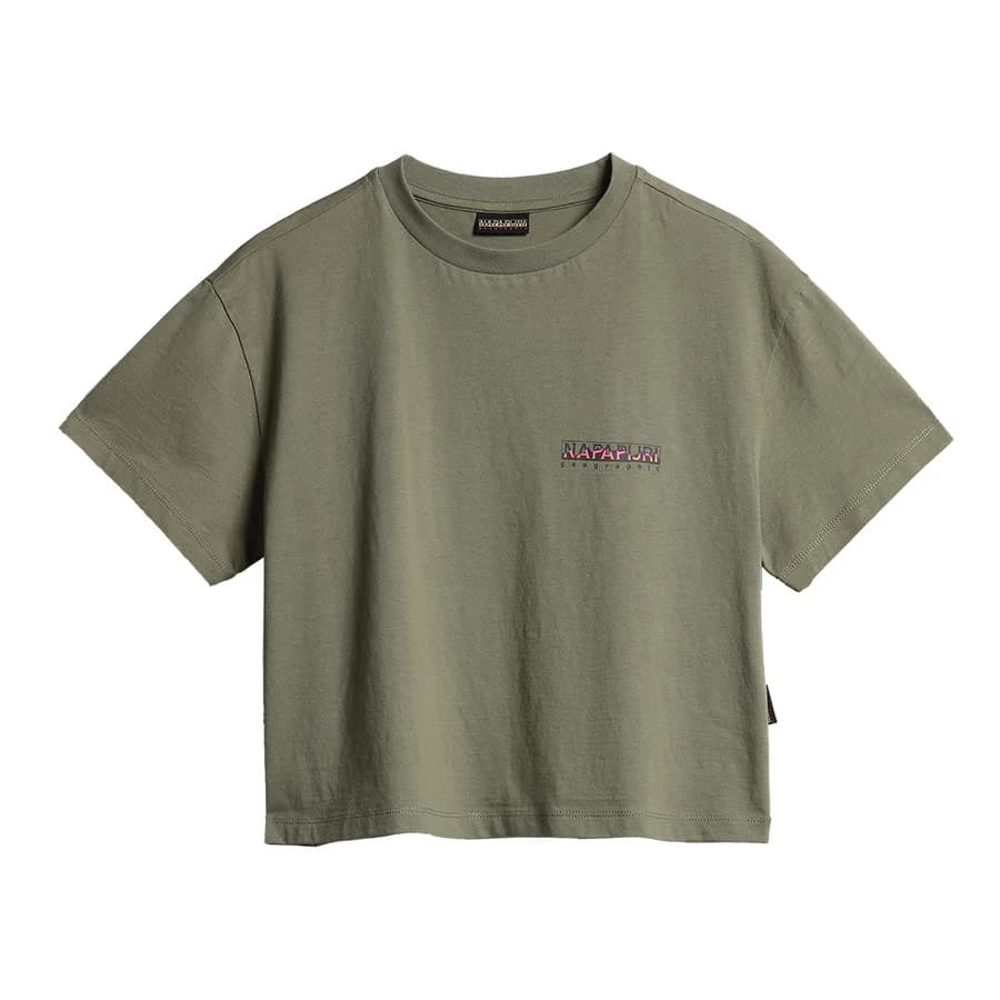 Napapijri Rope Crop Damen T-Shirt Dunkelgrün 3 Napapijri Rope Crop Damen T-Shirt Dunkelgrün