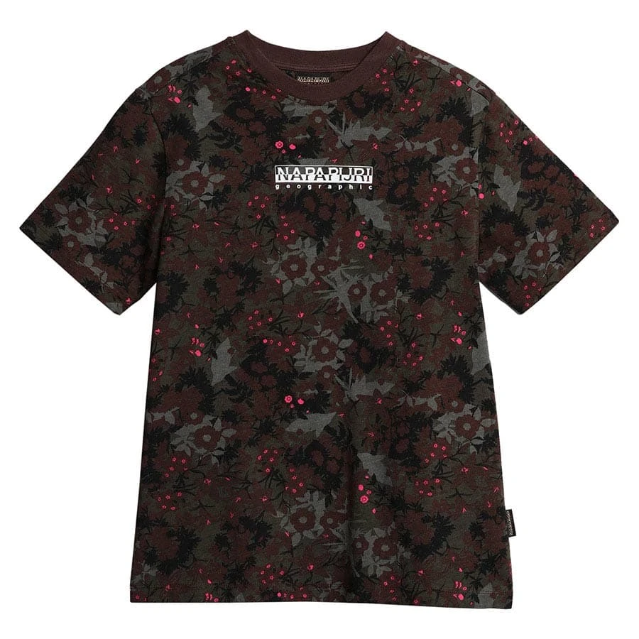 Napapijri Earth AOP Damen T-Shirt Grün/rot 3 Napapijri Earth AOP Damen T-Shirt Grün/rot