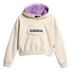 Napapijri Burgee Crop Kinder Hoodie Cremeweiß/lila