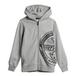 Napapijri Boreale Full Zip Kinder Kapuzenjacke Grau/schwarz