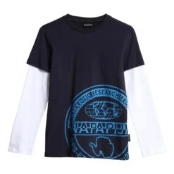Napapijri Boreale Kinder Langarmshirt Marineblau/weiß